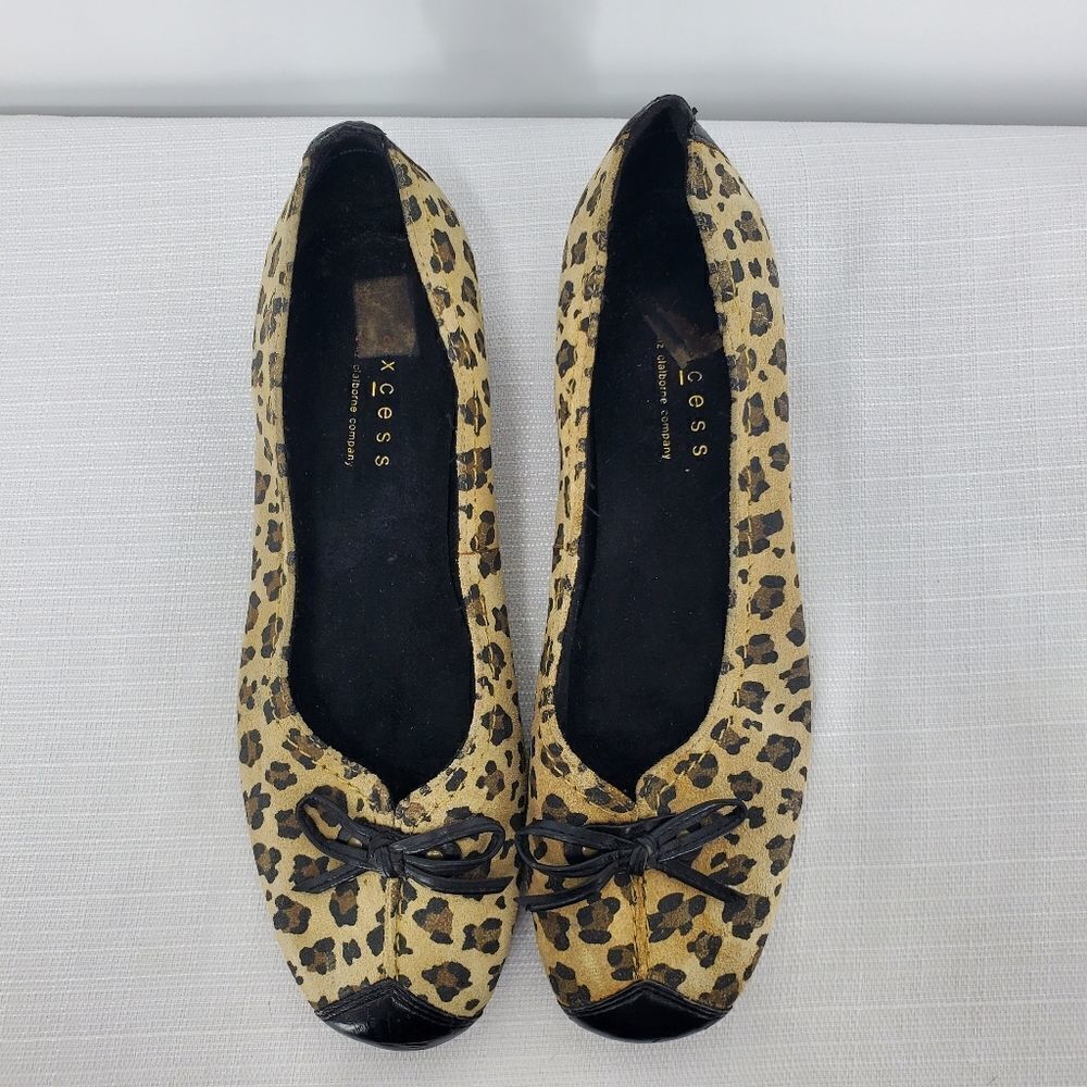 Axcess Lucca Leopard Kitten Heel Slip-on Shoe Size 6.5